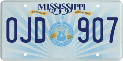 MS license plate OJD907