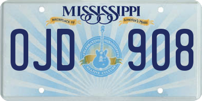 MS license plate OJD908