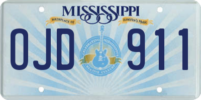 MS license plate OJD911