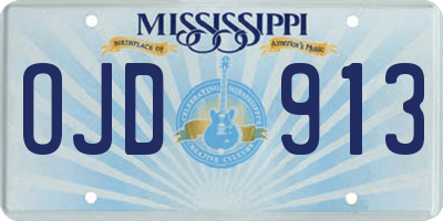MS license plate OJD913