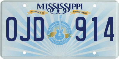 MS license plate OJD914