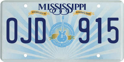 MS license plate OJD915