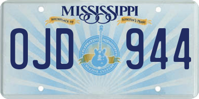 MS license plate OJD944