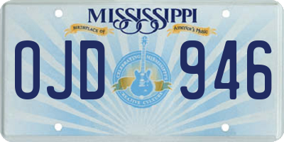 MS license plate OJD946
