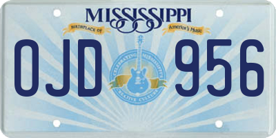 MS license plate OJD956