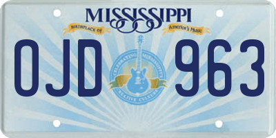 MS license plate OJD963