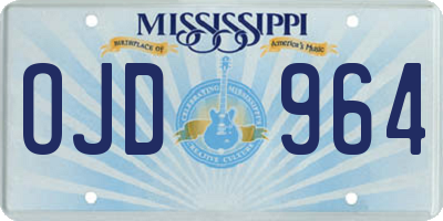 MS license plate OJD964