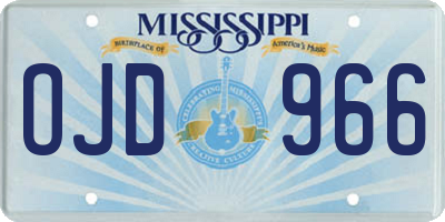 MS license plate OJD966