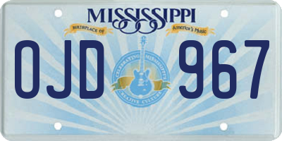 MS license plate OJD967