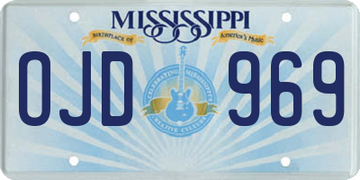 MS license plate OJD969
