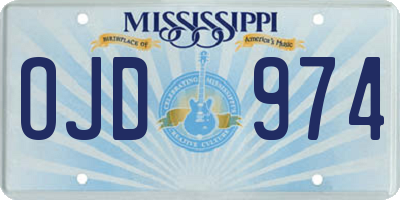 MS license plate OJD974