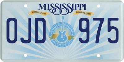 MS license plate OJD975