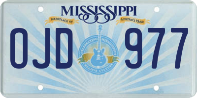 MS license plate OJD977