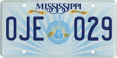MS license plate OJE029