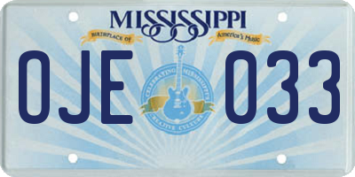 MS license plate OJE033