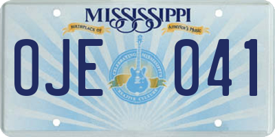 MS license plate OJE041