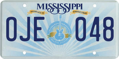 MS license plate OJE048