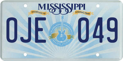 MS license plate OJE049