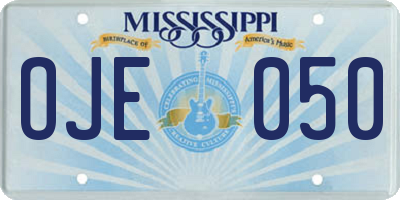MS license plate OJE050