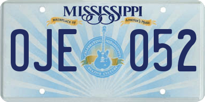 MS license plate OJE052