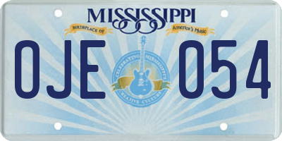 MS license plate OJE054