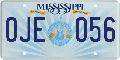 MS license plate OJE056