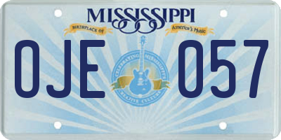 MS license plate OJE057