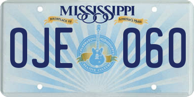 MS license plate OJE060