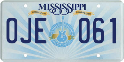 MS license plate OJE061