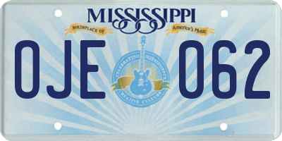 MS license plate OJE062