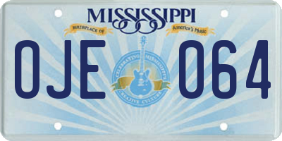 MS license plate OJE064