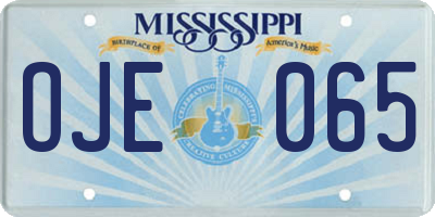 MS license plate OJE065