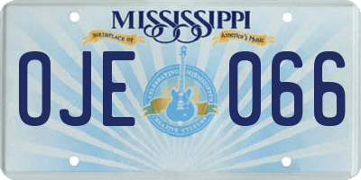 MS license plate OJE066