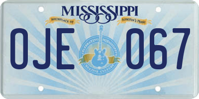 MS license plate OJE067