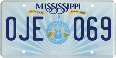 MS license plate OJE069