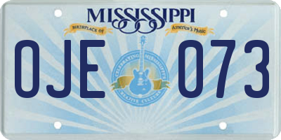 MS license plate OJE073