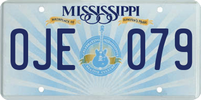 MS license plate OJE079