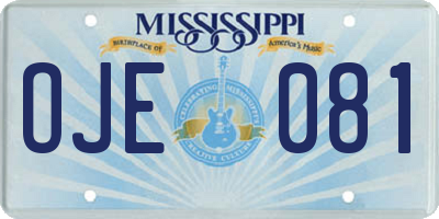 MS license plate OJE081