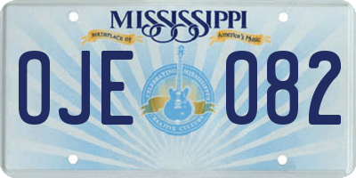 MS license plate OJE082