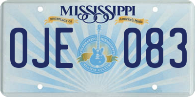 MS license plate OJE083