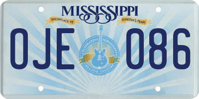 MS license plate OJE086