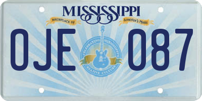 MS license plate OJE087