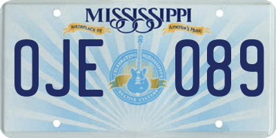 MS license plate OJE089