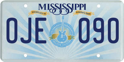 MS license plate OJE090
