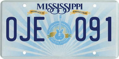 MS license plate OJE091