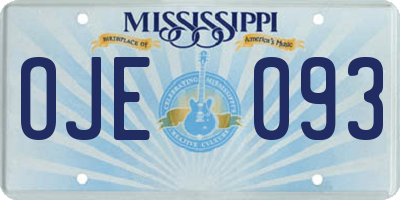 MS license plate OJE093