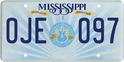 MS license plate OJE097