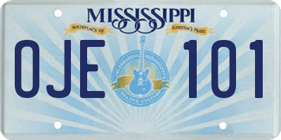 MS license plate OJE101