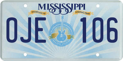 MS license plate OJE106
