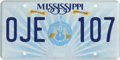 MS license plate OJE107